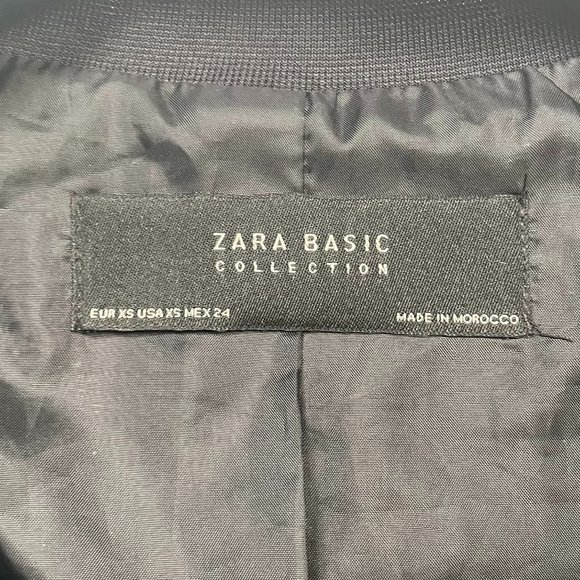 Zara Black Bomber Zip-up Lined Jacket XS - Picture 5 of 10